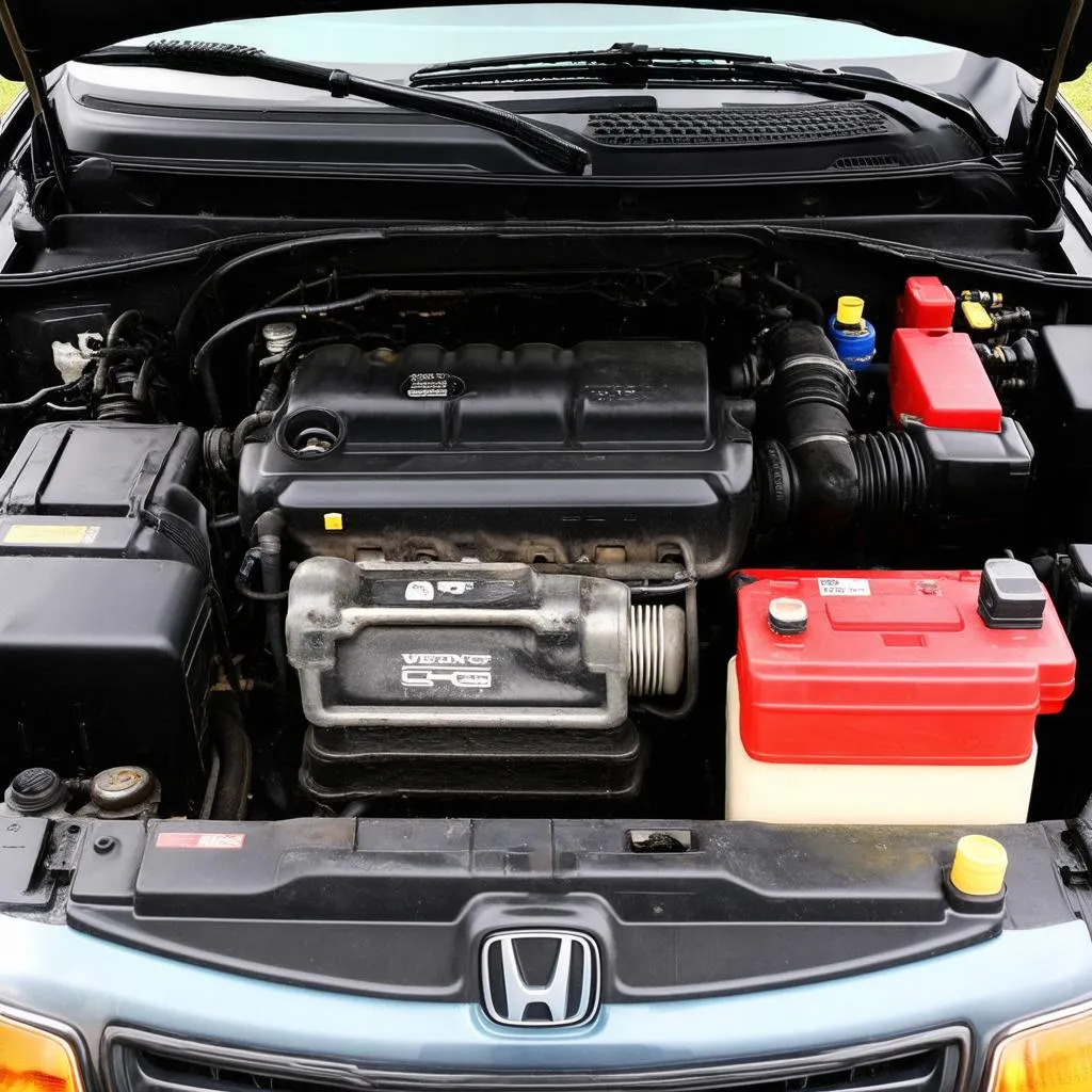 Engine Bay of a 1998 Honda CRV