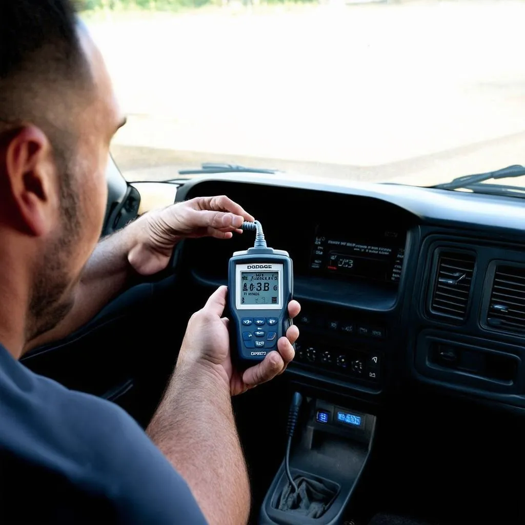 Mechanic using OBD Scanner