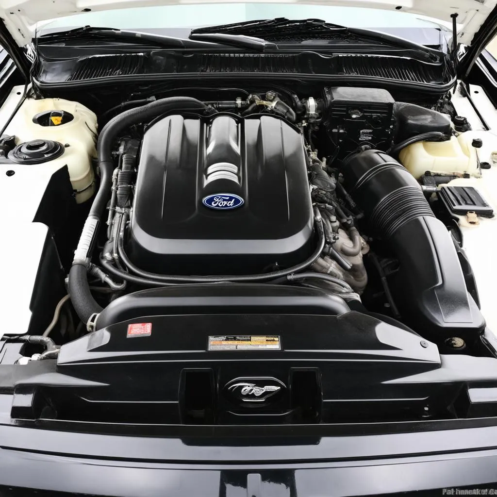 Clean Engine Bay of a Ford Mustang