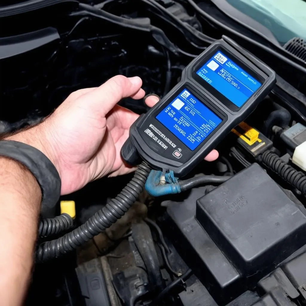 OBD-II Scanner connected to car