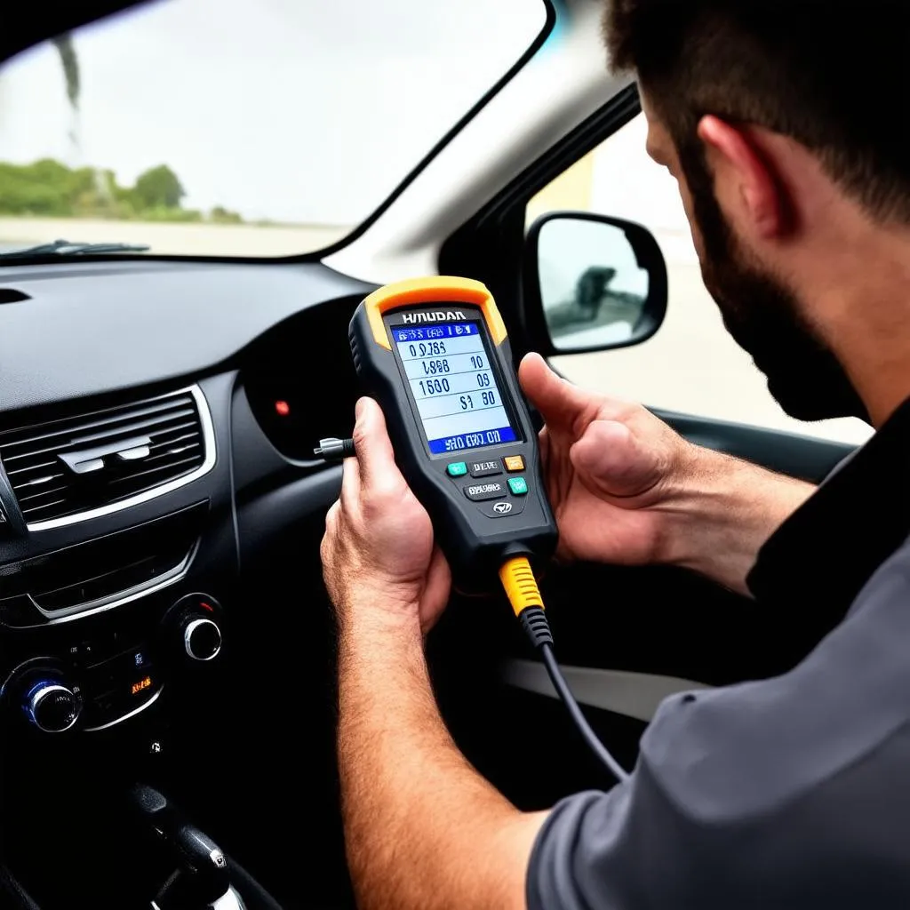 OBD scanner used on a 2010 Hyundai Elantra