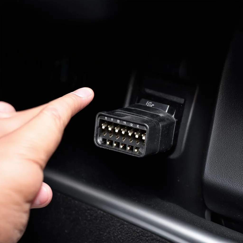 OBD connector location in a car