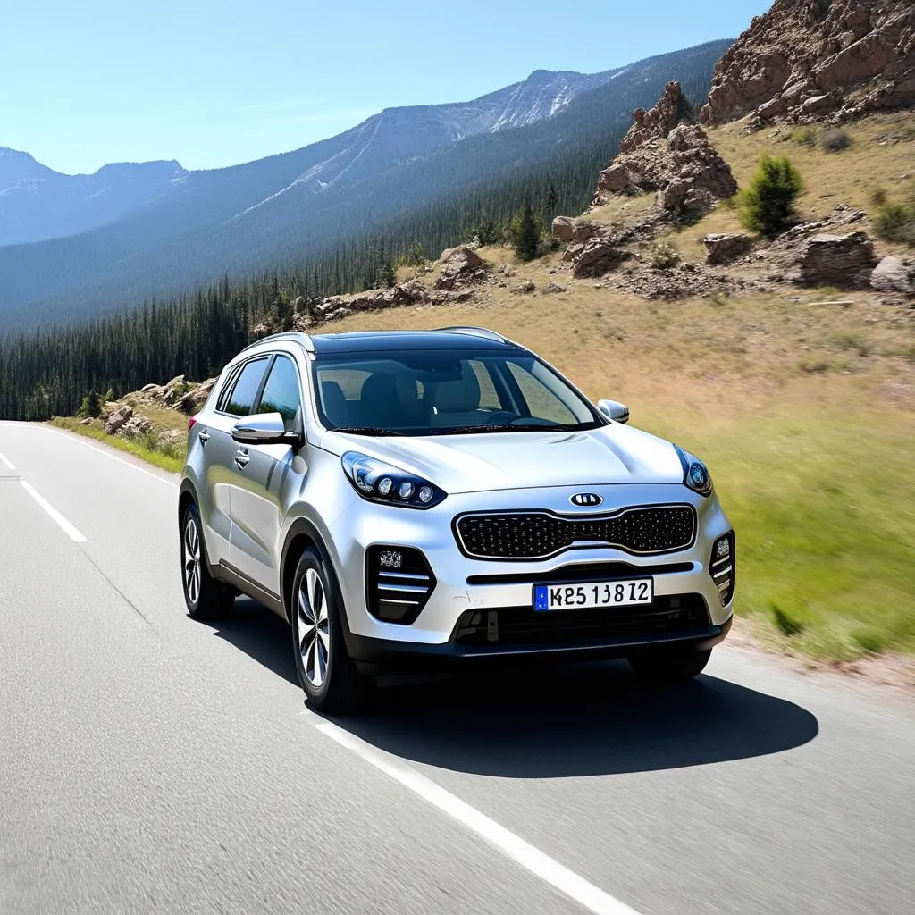 Kia Sportage on Open Road