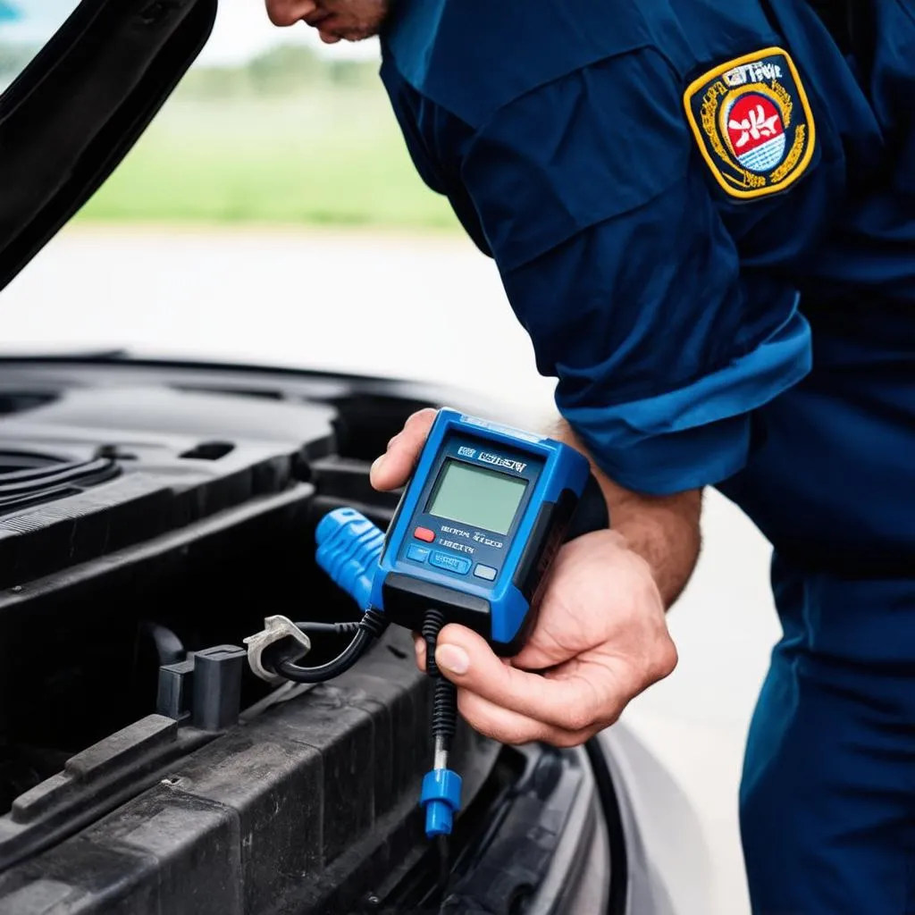 Car Mechanic using OBD2 scanner