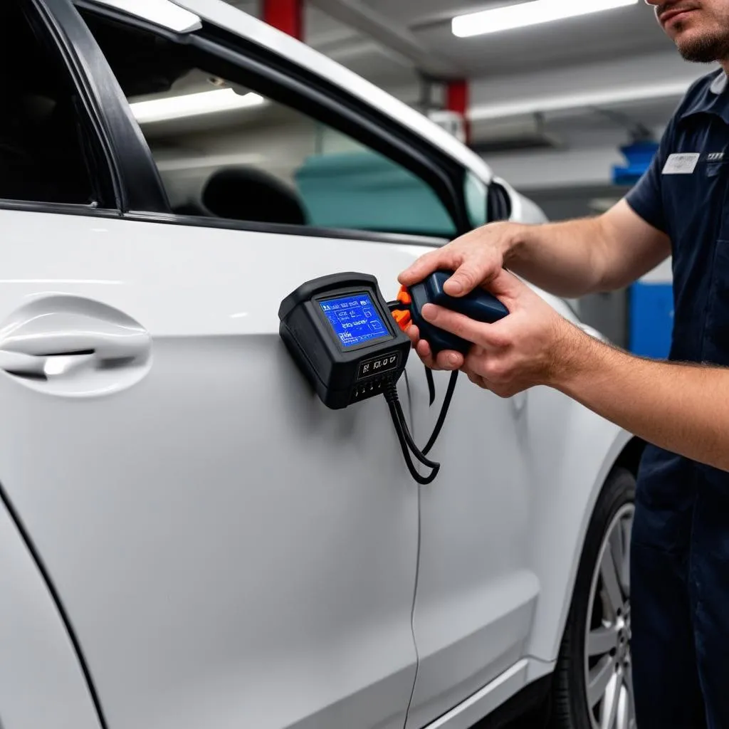 OBD scanner in use