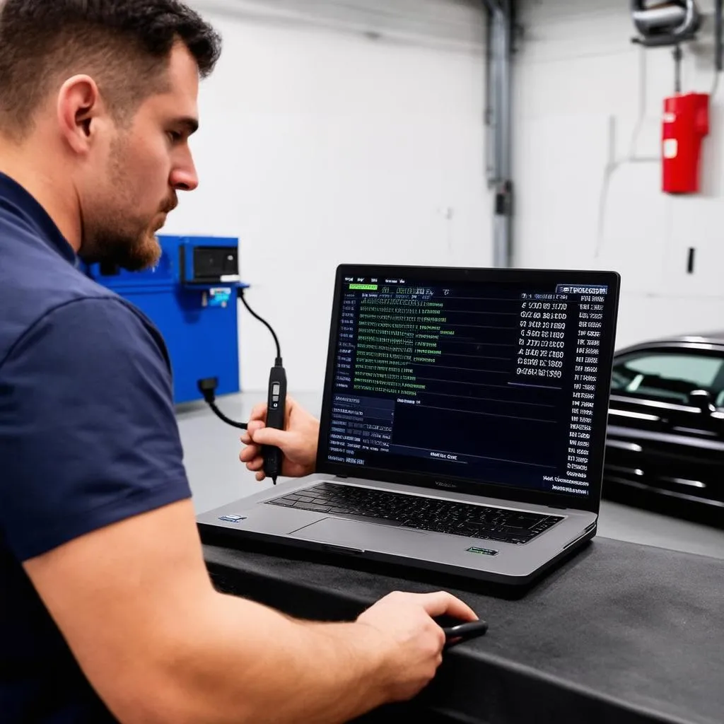 Mechanic with Laptop