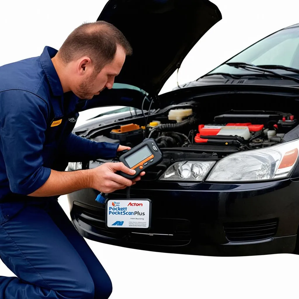 Mechanic Using Diagnostic Tool