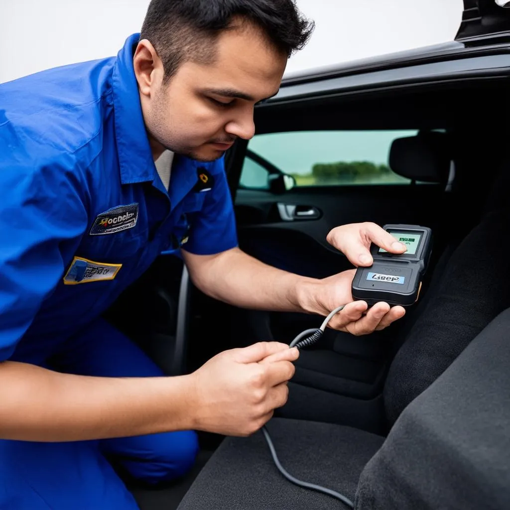 Mechanic Diagnosing a 2011 Jeep Compass