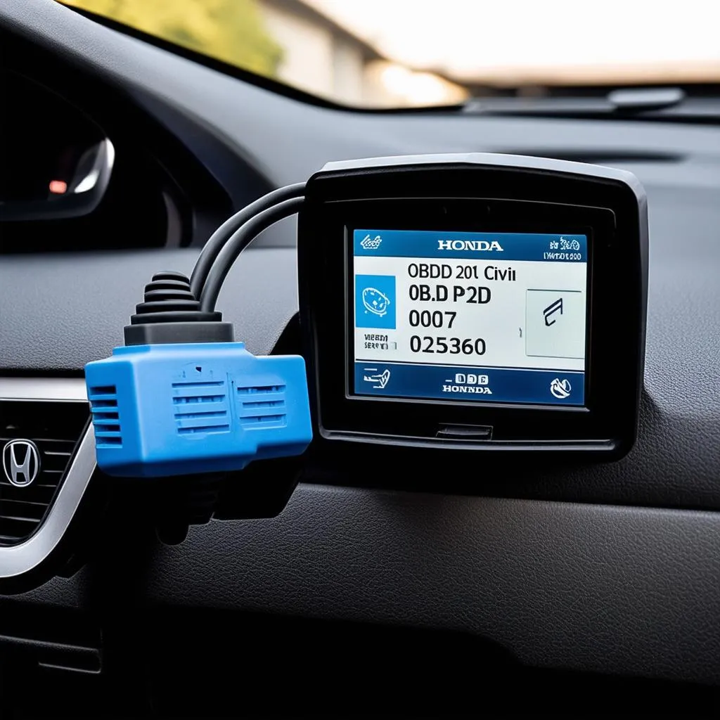 OBD scanner in use