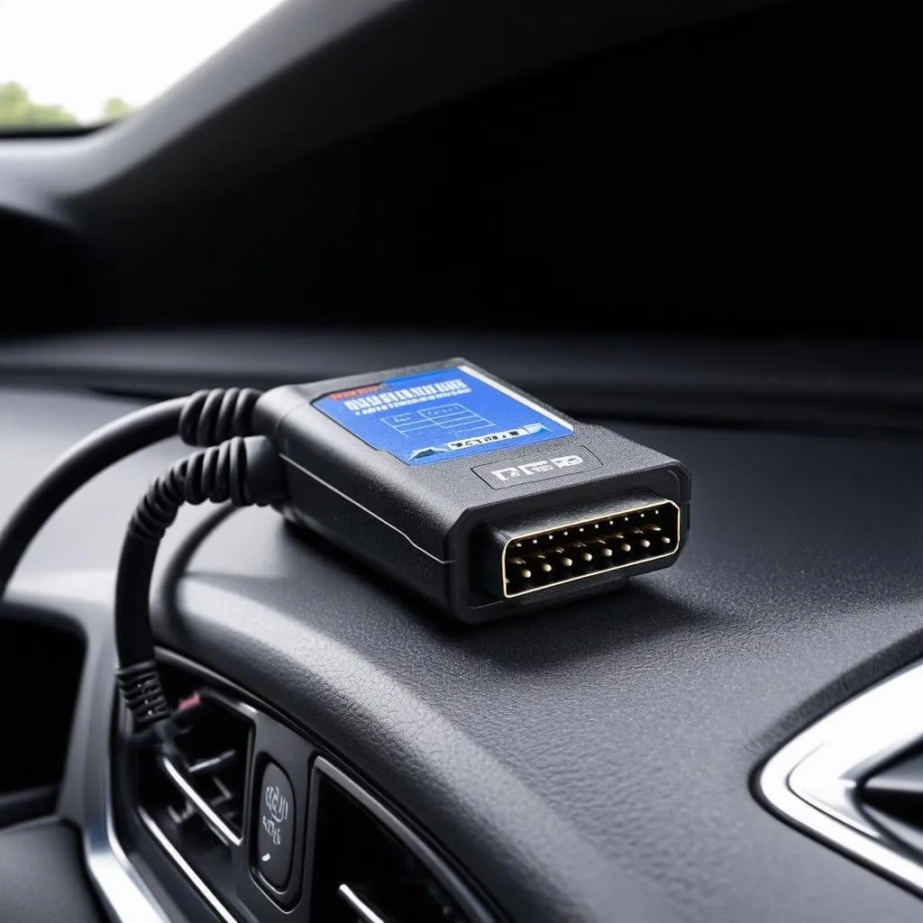 OBD tool connected to car