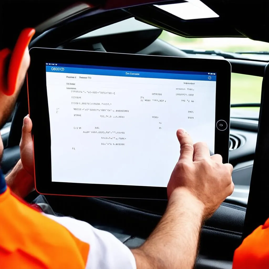 obd codes on a tablet