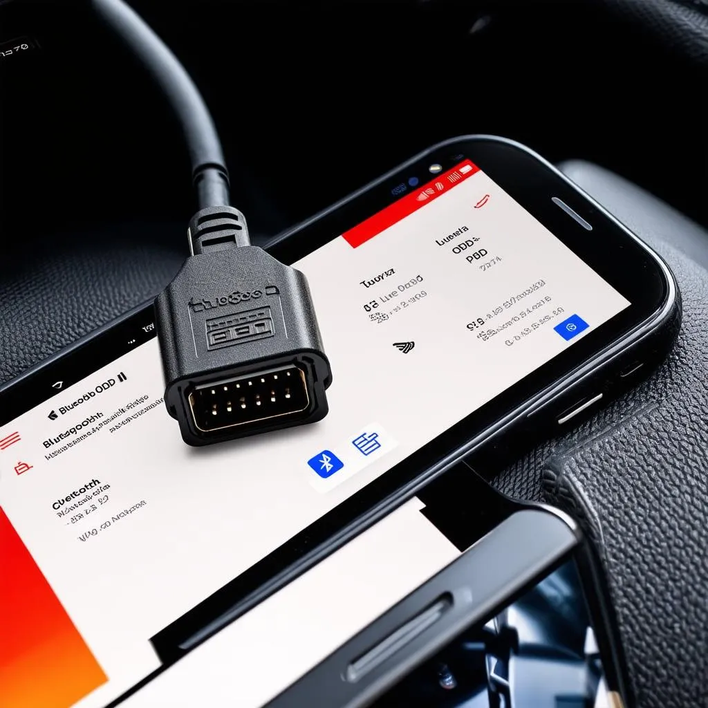 Bluetooth OBD Adapter Connected to Phone