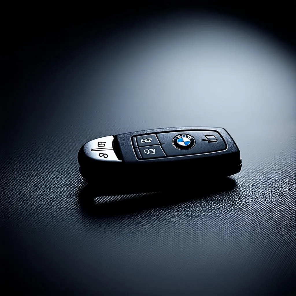 Close-up of a BMW car key