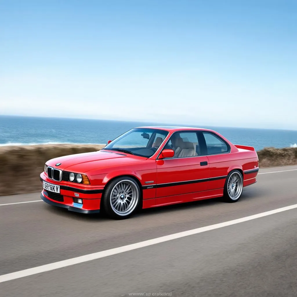 BMW E36 Driving on Open Road