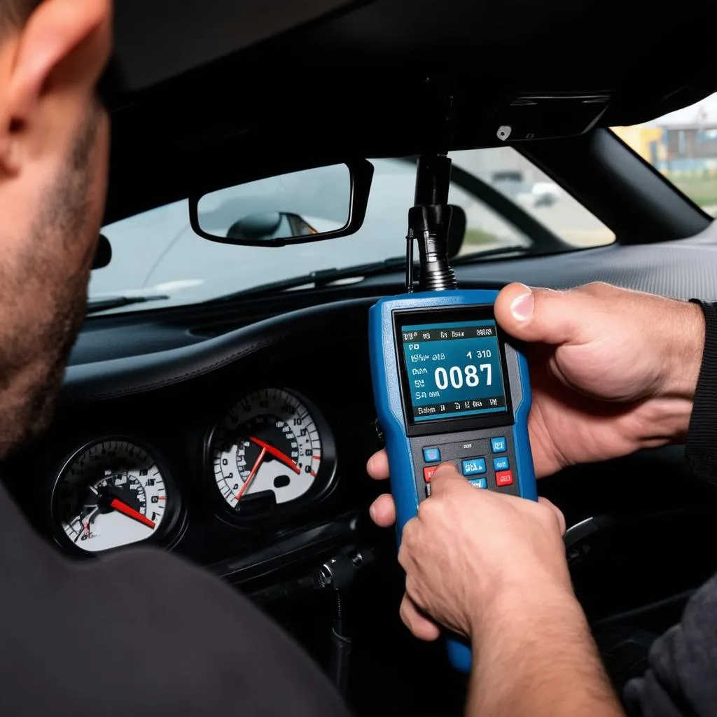 BMW E90 OBD Scanner in use