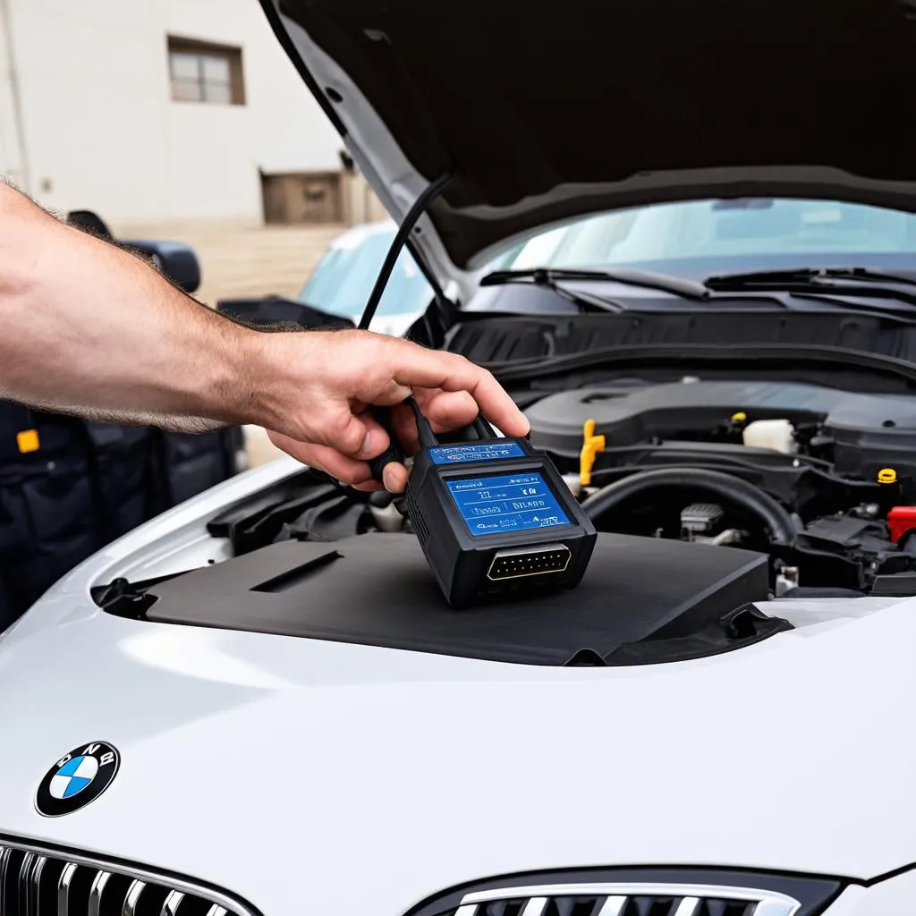 BMW E90 OBD Scanner in Use