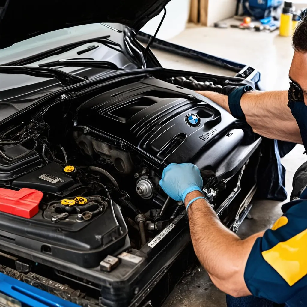 BMW Mechanic Working