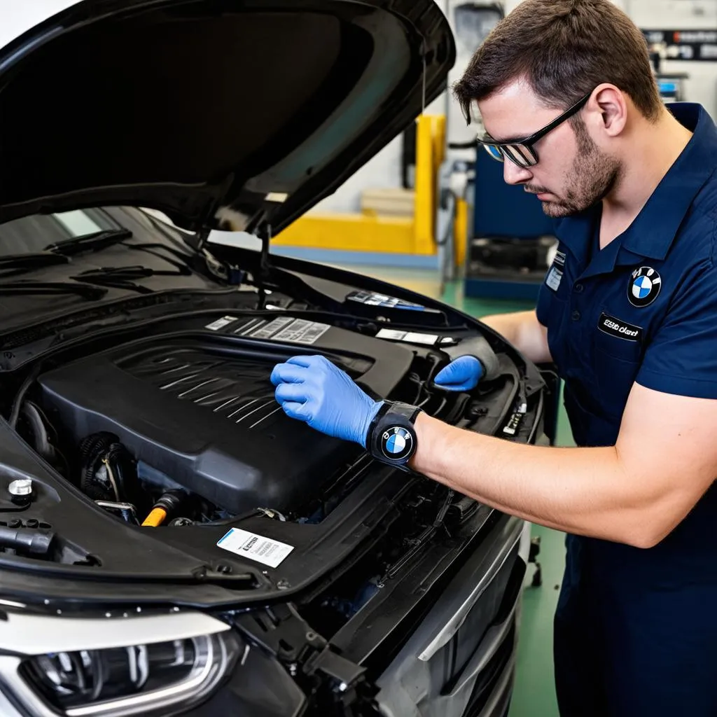 BMW Mechanic Working