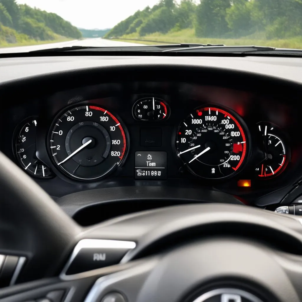 Car Dashboard with Speedometer