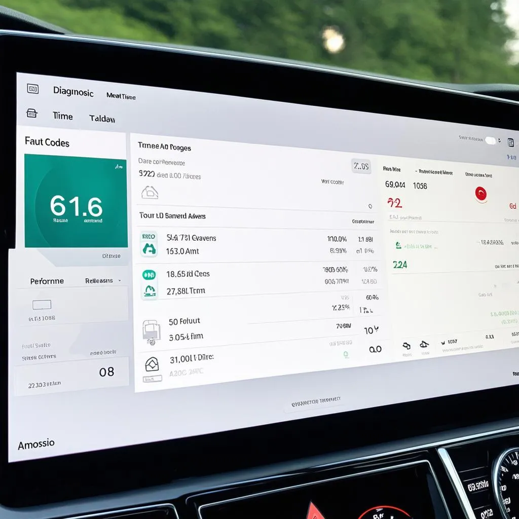 Car Dashboard with Diagnostic Software