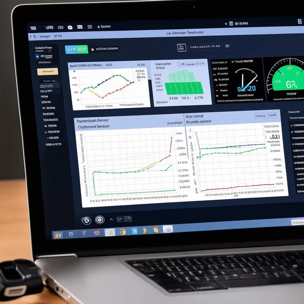 Laptop Displaying Car Diagnostic Software