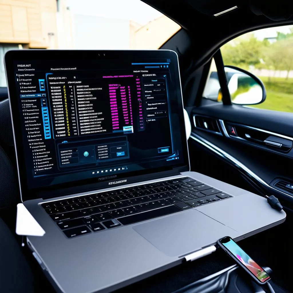 Car Diagnostic Software on Laptop