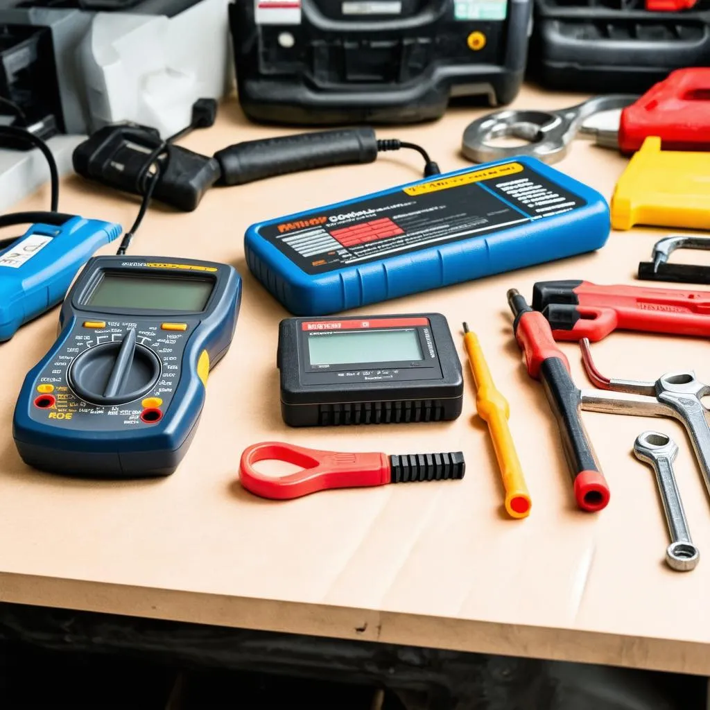 Car Diagnostic Tools on a Workbench