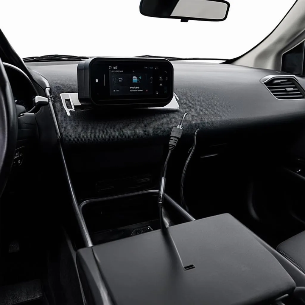 Clean Car Interior with Hidden OBD II Cable