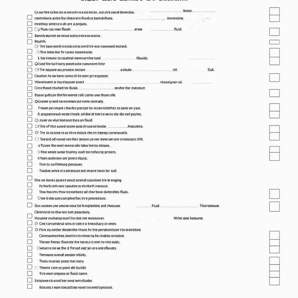 Car Maintenance Checklist