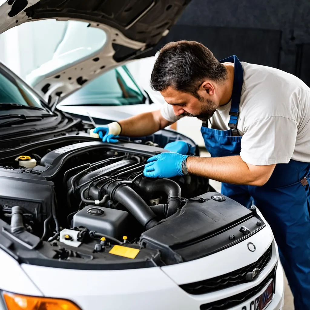 Car Mechanic Working