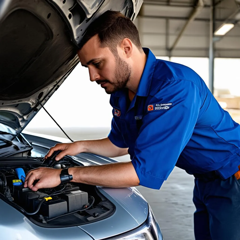 Mechanic Connecting Diagnostic Tool