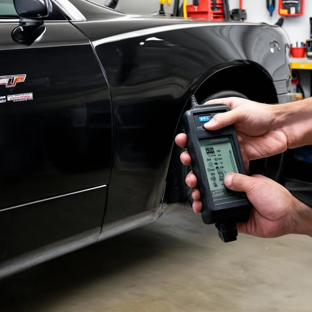 OBD Scanner Connected to a Dodge Charger