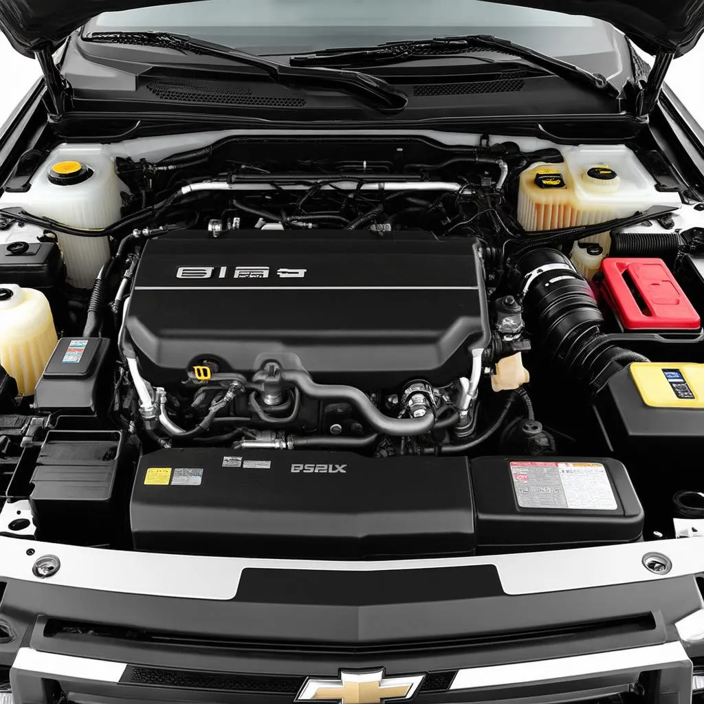 Engine bay of a Chevrolet Colorado