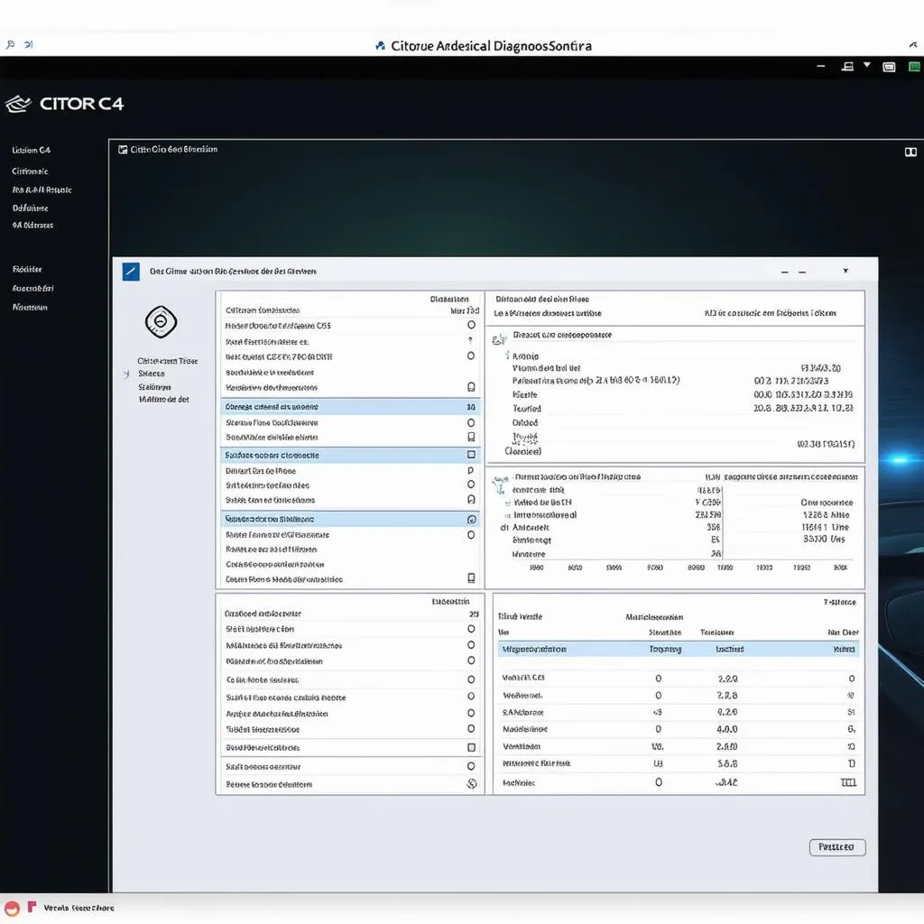 Citroën Diagnostic Software Interface