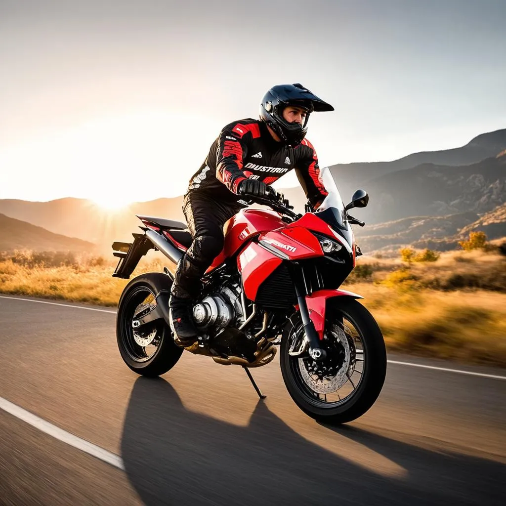 Ducati Multistrada Enduro on an open road