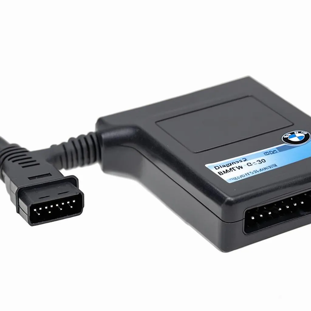 OBD2 scanner connected to BMW E30