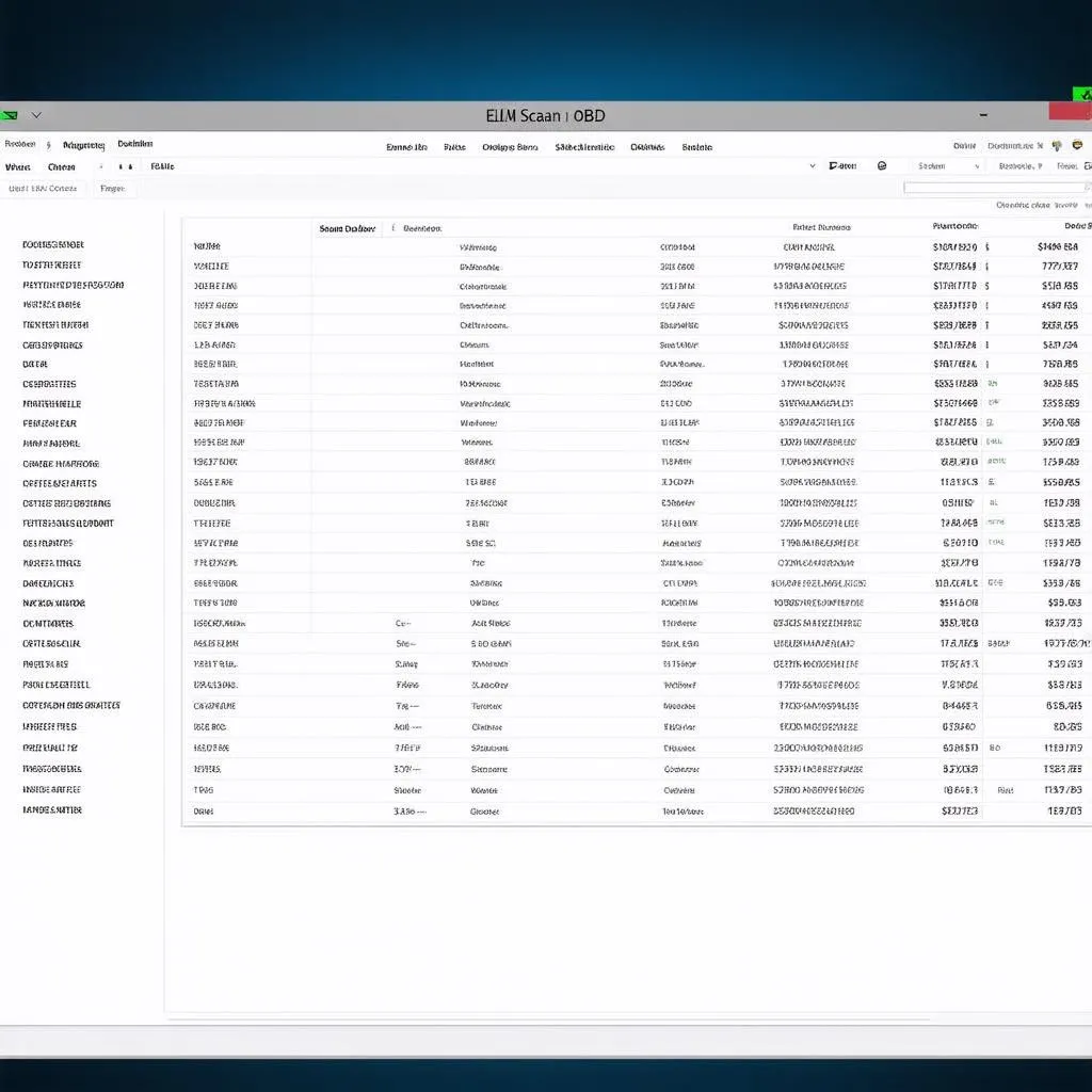 ELM Scan OBD Software Interface