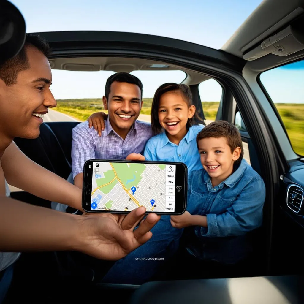 Family Road Trip with GPS Tracker