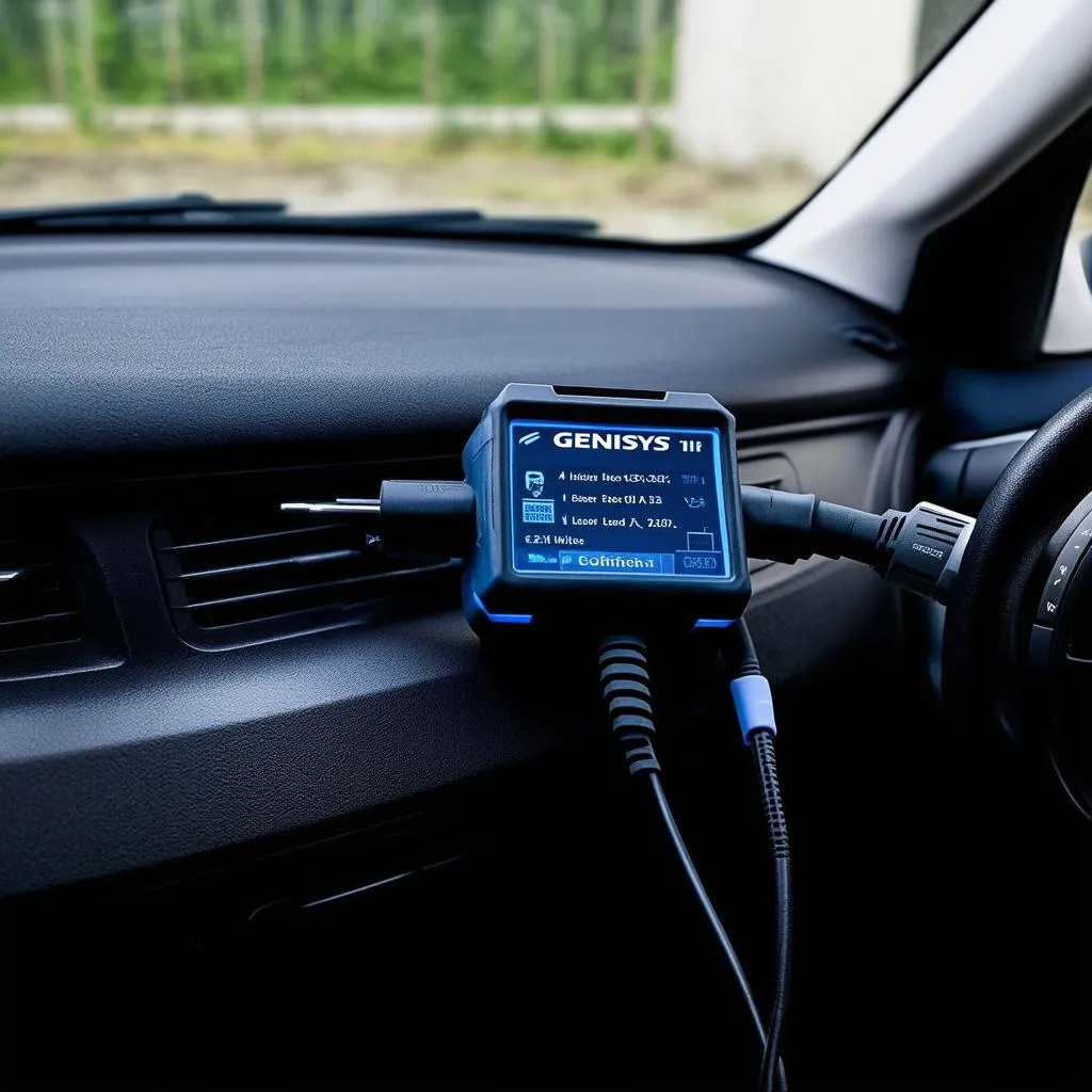 Genisys OBD II scanner connected to car