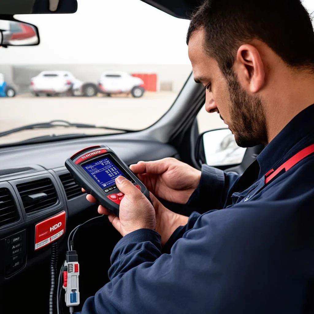 Honda Diagnostic System (HDS) in Use