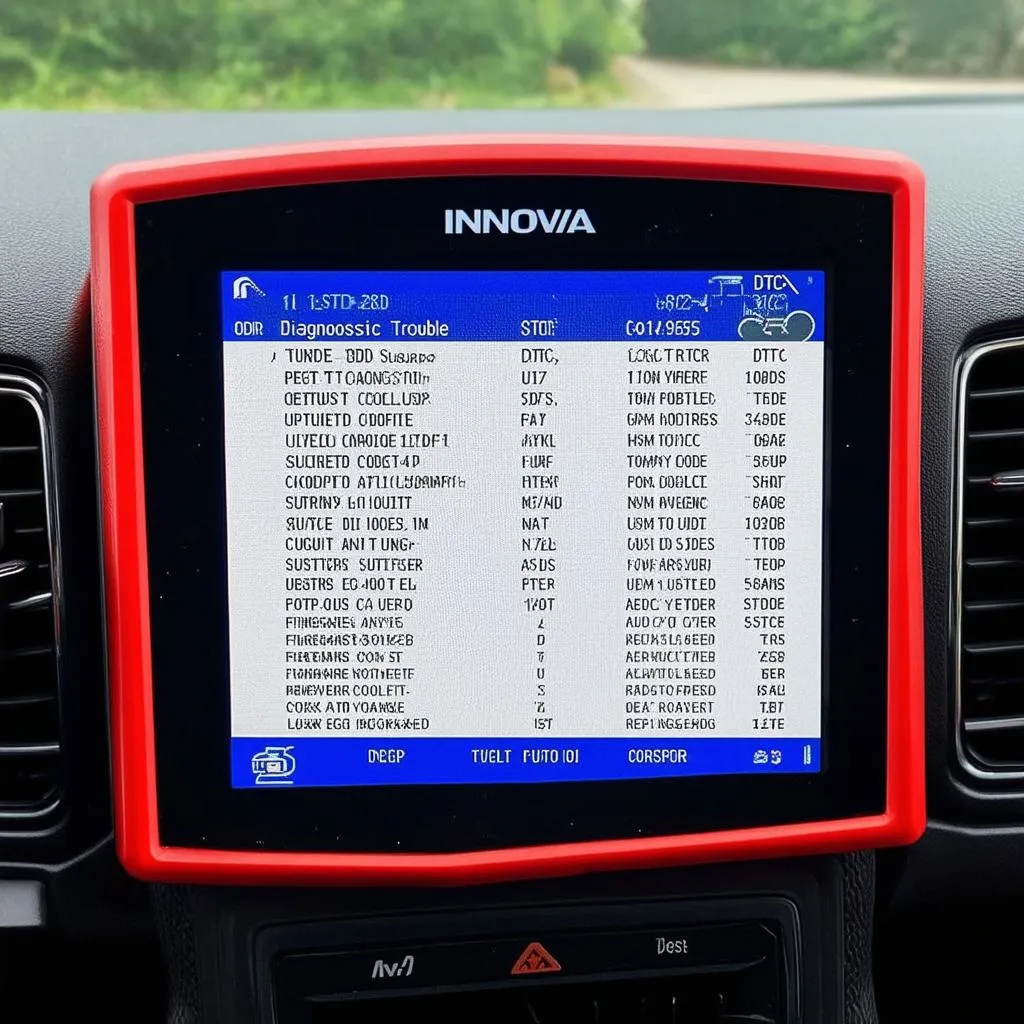 Innova OBD Scanner Displaying Diagnostic Codes