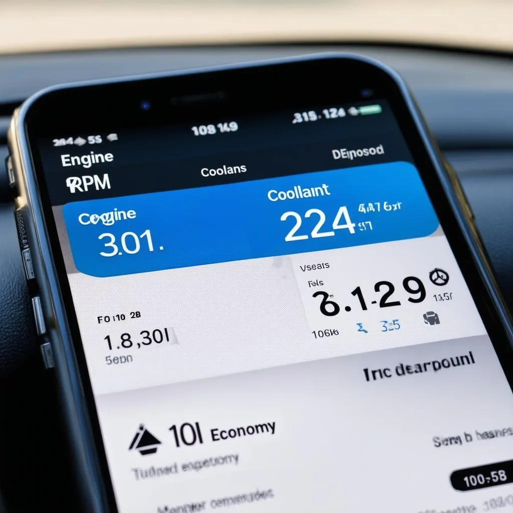 iPhone Displaying Car Diagnostics