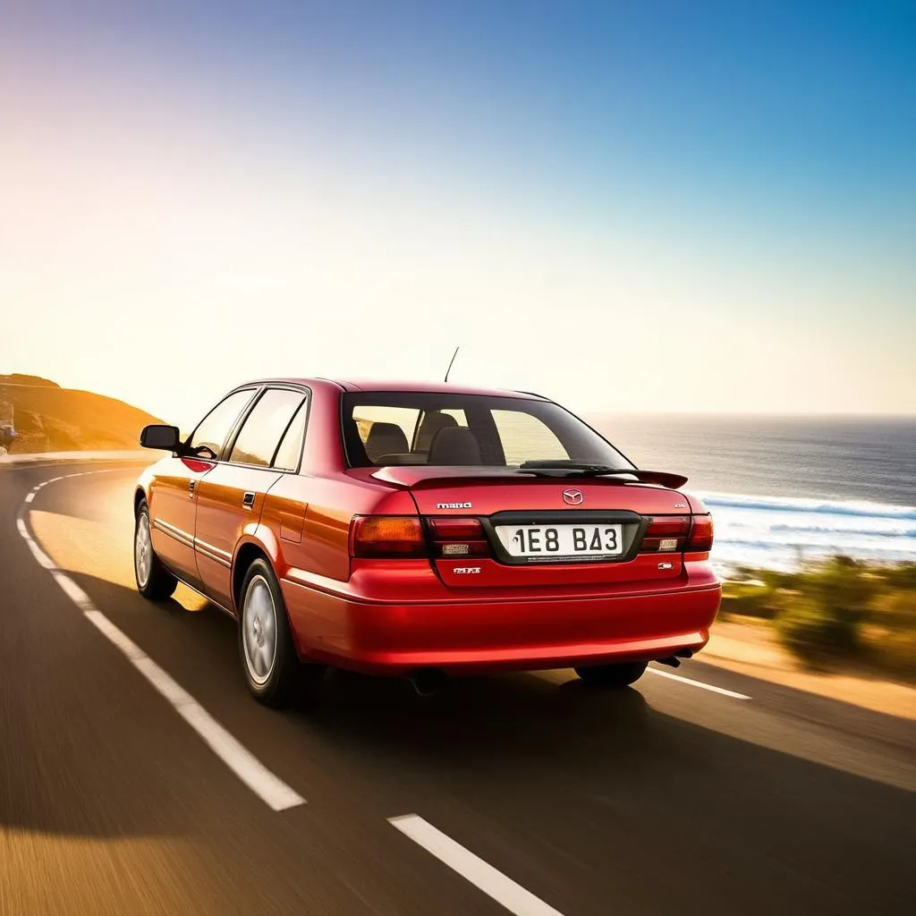 Mazda 626 Driving on Scenic Road