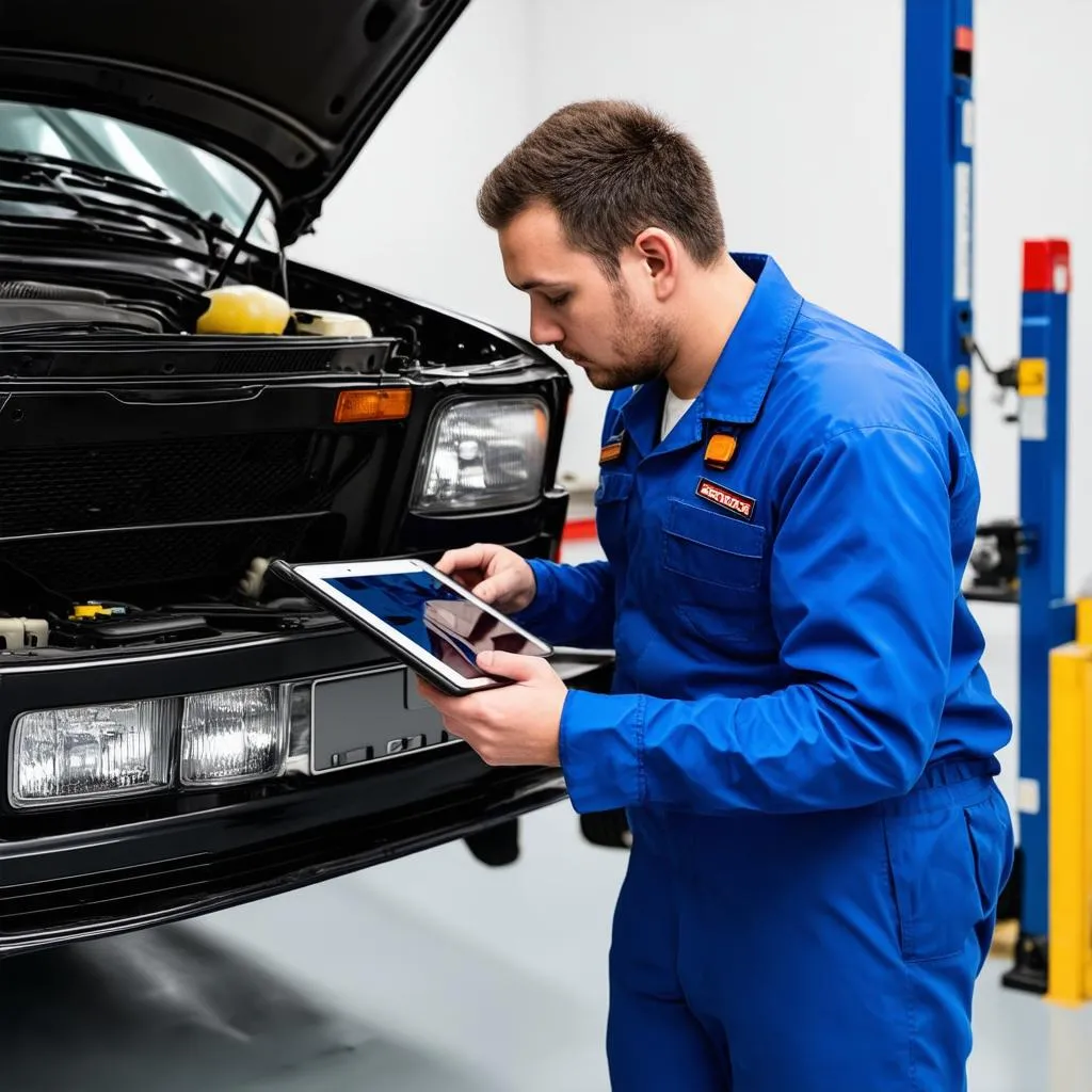 Mechanic Checking Car