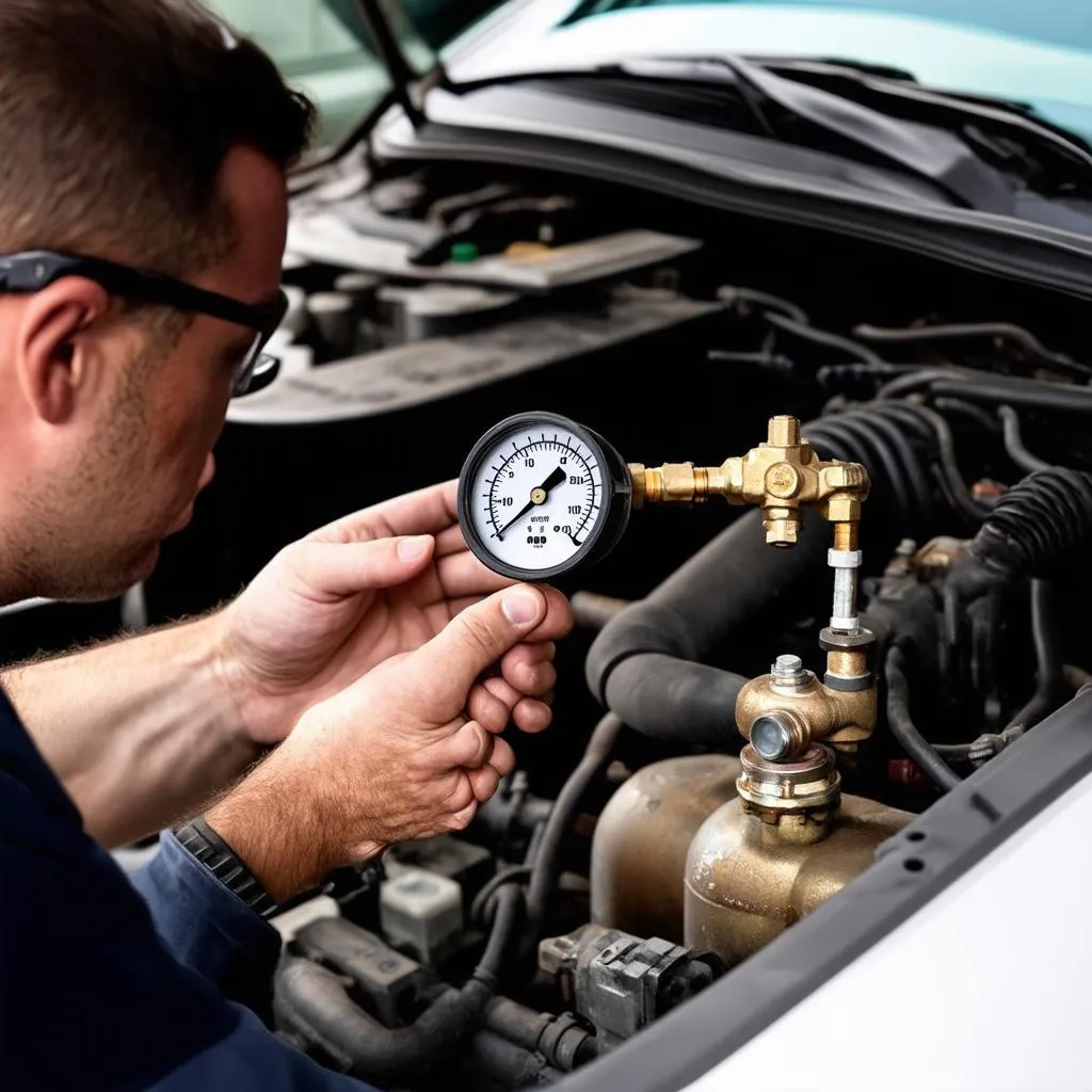 Mechanic Checking Car AC