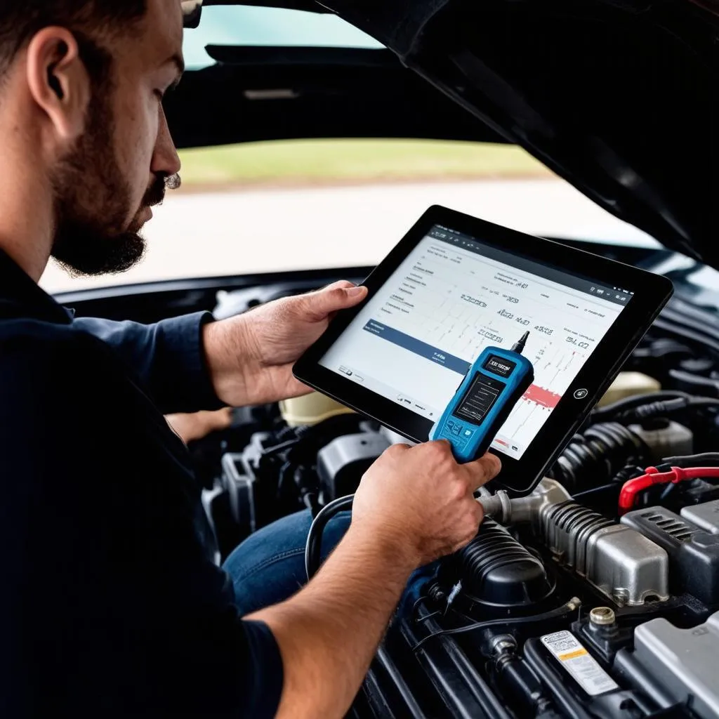 Mechanic Checking Engine