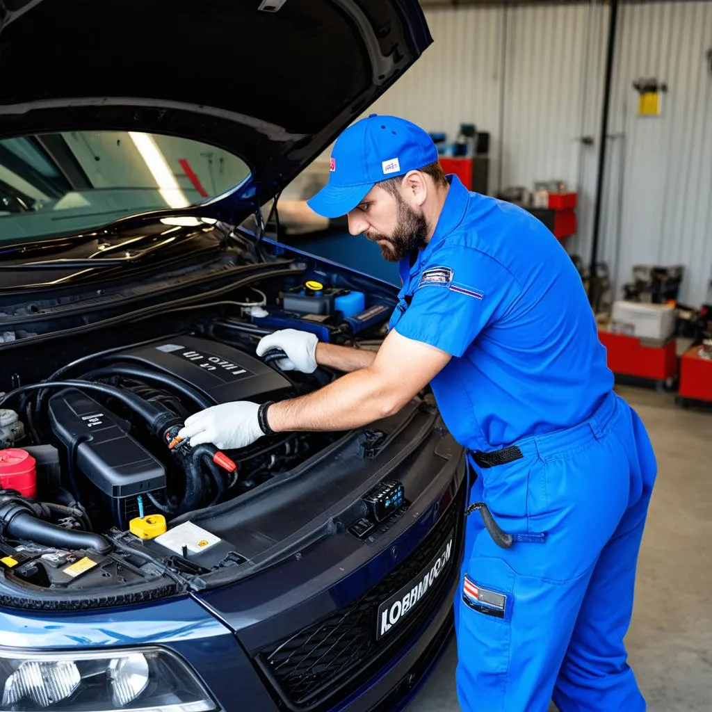 Mechanic Checking OBD Port