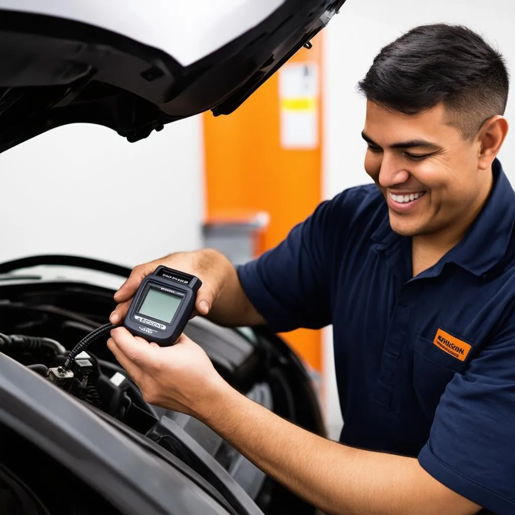 Mechanic and OBD Scanner