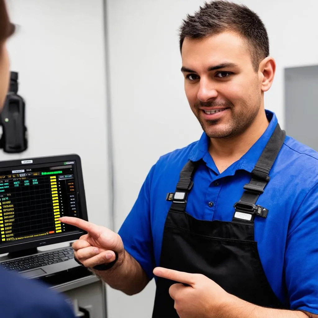 Mechanic Helping Customer