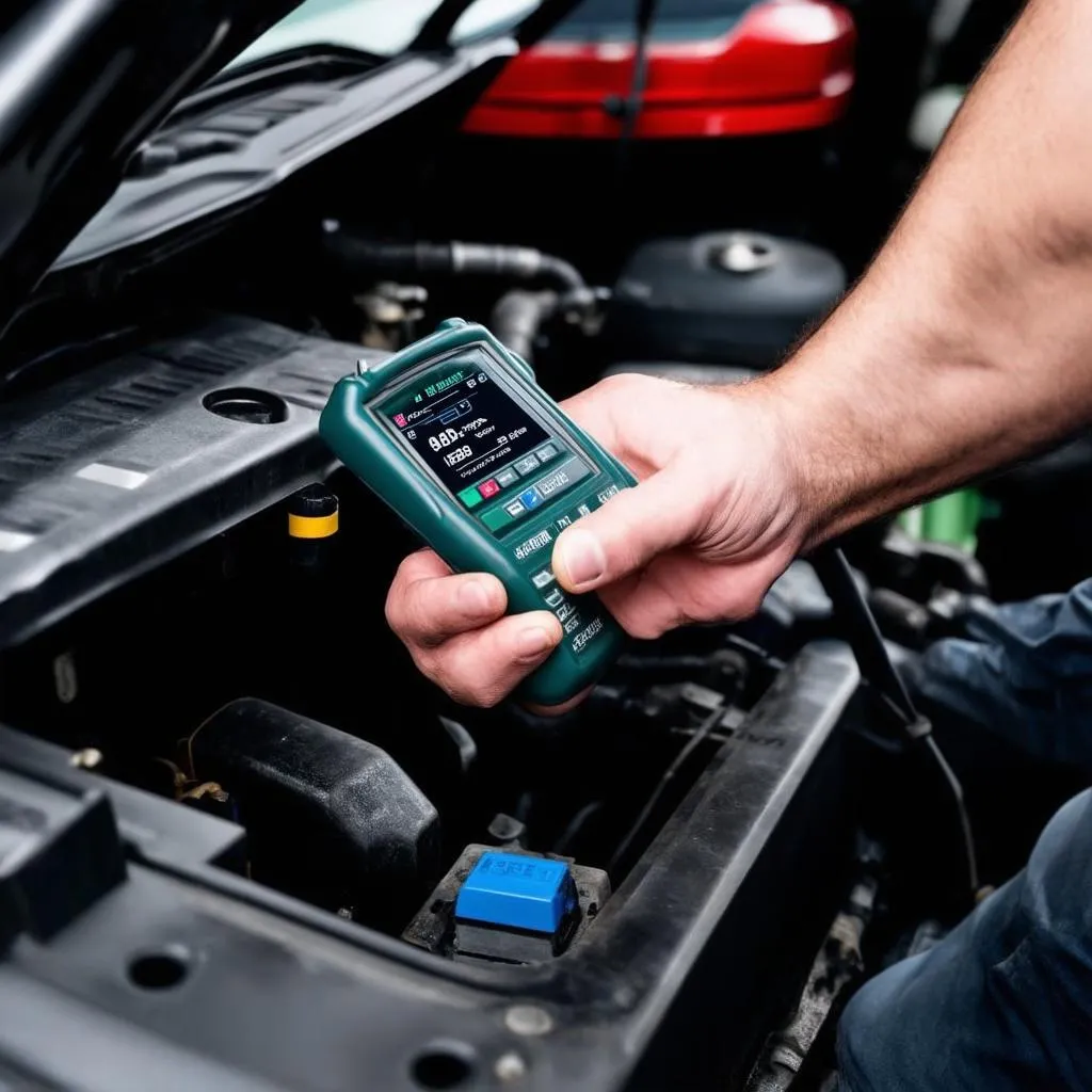 Mechanic Inspecting OBD Port